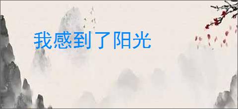 我感到了阳光