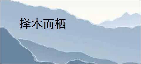 择木而栖