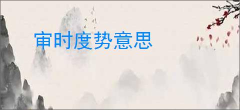 审时度势意思