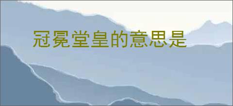 冠冕堂皇的意思是