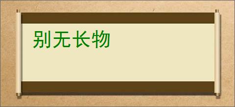 别无长物