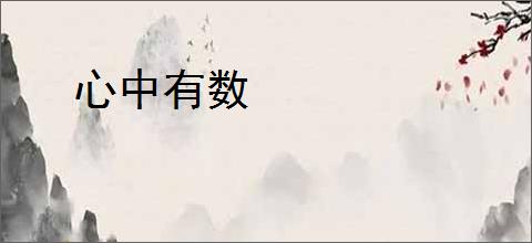 心中有数